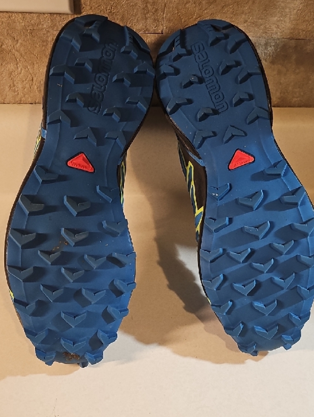 Speed Cross 4 Salomon Men's Blue Trail Running Shoes with Neon Green Accents - Picture 4 of 7